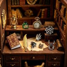 10件/組 迷你魔法復古書套組 1:12 魔法場景裝飾 迷你魔法蜘蛛套組 書款隨機 攝影道具模型 - 微縮魔法擺飾 - 查看 6