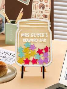 1pc Customized Star Reward Jar Board, Personalized Name Reward Chart, Bulletin Board, Token Training Board, Habit Tracker, Goal Chart, Incentive Board, Home Organization Tool, Birthday Anniversary Graduation Gift, Home Learning Decor - Style 2 - View 5