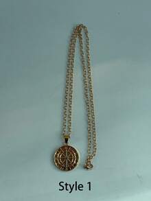 1pc Punk Compass Pendant Men's Necklace Hip Hop Jewelry, Color May Vary, Subject To Actual Product - Multicolor - View 10