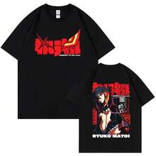T-shirt grafica Anime Kill La Kill Matoi Ryuuko No Mercy for The Weak per uomo e donna, T-shirt a maniche vintage, abbigliamento streetwear da uomo - Bianco - Visualizzare 2