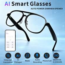 SENBONO Multifunctional Smart Glasses, AI Smart Glasses, Open-Ear Stereo System, AI Voice Assistant, Language Translation Support, Wireless Calling, Music Playback, Business, Travel - View 4