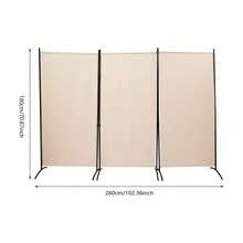 YUNRUX 3-Panel Folding Room Divider, Privacy Screen For Office - 1PC - 查看 2