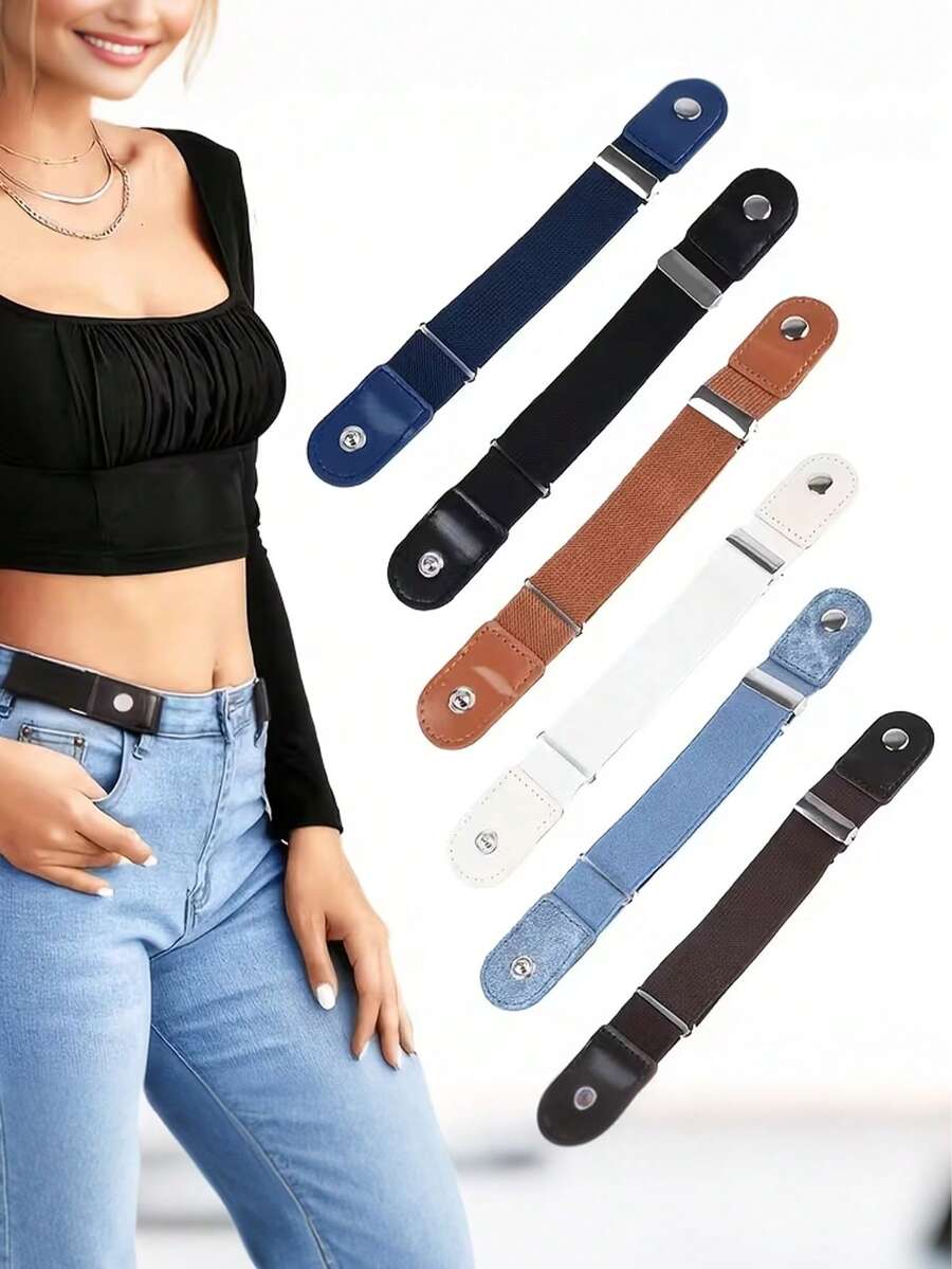 Elastic Waistband Belt Adjustable No-Buckle Belt Invisible Stretch Belt For Men And Women Buckle-Free Comfortable Design Enhance Body Contour Invisible Fit Super Convenient For Daily Wear Practical Thoughtful Little Holiday Gift