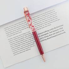 Bolígrafo flotante de flores secas personalizado, grabado personalizable, regalo de invitación para damas de honor, recuerdo de boda, regalo del Día del Maestro - Redondo - Ver 16