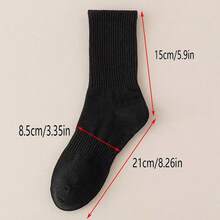 1/5/10 Pasang Kaos Kaki Panjang Unisex, Warna Polos, Desain Minimalis dan Nyaman, Kaos Kaki Hitam, Kaos Kaki Putih, Cocok untuk Semua Musim - MultiWarna - View 2