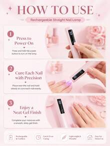 Handheld Mini Portable Rechargeable Nail Light With Display Screen, One-Line Light Therapy Lamp, Fast Drying, Non-Blackening, Rechargeable Mini Handheld Nail Light Therapy Machine, One-Line Light Fast Drying Set, Convenient Rechargeable Mini Handheld Nail Light - Multicolor - View 4