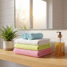 24pcs Face Towel Set - Soft Absorbent Face Towels, Suitable For Bathroom, Gym, Hands, Beauty, Spa And Home Hair Care - Reusable, Durable And Machine Washable - Multicolor, 10x10 Inches - Pink - View 8
