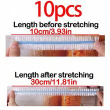 200/100/50/10pcs Transparent Summer Food Preservation Covers, Stretchable Transparent Plastic Plate Covers, Leak-Proof Dust-Proof Plastic Food Wrap, Reusable Bowl Covers; Designed For Home Food Storage - Colorful - View 13
