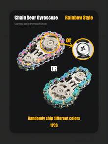 1pc Zinc Alloy Fingertip Spinner, Durable Teen EDC Toy, Unique Stainless Steel Chain Design With Smooth Bearings, For Focus, Stress Relief, Meditation - Compact Portable Novelty Gift - Multicolor - View 12