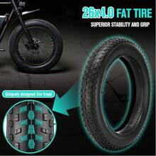 6MSKS 1 Set 26x4.0 Inch Fat Tire, Inner Tube And Outer Tire Set, Foldable Replacement Tire, Suitable For Electric Bicycles And Mountain Bikes, Road/Off-Road Universal, Thickened Butyl Rubber Inner Tube, Durable Tire - 26x4.0 Fat Tire - View 6
