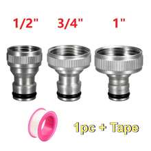 1 buah Adaptor Keran Sambungan Cepat Multi-Ukuran, Paduan Seng Berlapis Elektro, Dengan Pita Perekat, Cocok untuk Selang 1/2" 3/4" 1", Konektor Cepat Anti Bocor, Id - A - View 12