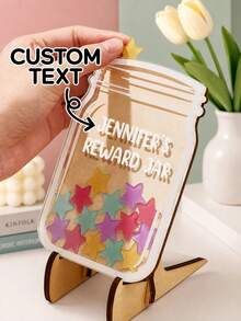 1pc Customized Star Reward Jar Board, Personalized Name Reward Chart, Bulletin Board, Token Training Board, Habit Tracker, Goal Chart, Incentive Board, Home Organization Tool, Birthday Anniversary Graduation Gift, Home Learning Decor - Style 2 - View 6