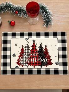 1/2/4/5/6/8pcs Digital Printed Placemats, Christmas Series Pattern Printed Placemats Table Decor, Suitable For Daily, Holiday, Party, Birthday, Wedding, Dinner, Kitchen, Dining Room And Home Textile Decoration - Multicolor - View 4