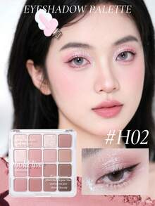 HOLD LIVE 16-Color Eyeshadow Palette, Matte, Shimmer, Glitter Textures, Includes Blush, Blue Eyeshadow - H02 - View 5