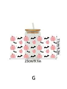Halloween Cup Stickers Halloween Series Friction Transfer Film Long-Lasting UV DTF Cup Body Stickers Cute Ghost Pumpkin Skull Waterproof Friction Transfer Mug Stickers Decals, Suitable For Cup Handmade DIY, Party Gifts, Autumn Halloween Party Decoration, Autumn Home Decor - Multicolor - View 12