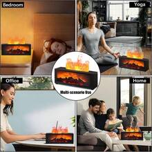 Mini Fireplace Diffusers For Essential Oils Fireplace Humidifier With Remote 150ml Fireside Ultrasonic Humidifier Bonfire Flame Diffuser With 7 Colors Light For Home Room Office 5W - Multicolor - View 5
