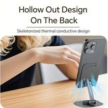 1pc 360 Degree Rotating Aluminum Alloy Phone Stand - Compact And Portable, Foldable Desktop Stand, Suitable For All Smartphones And Tablets, Ideal Office Accessory, Children's Online Course Phone Stand Base - Multicolor - View 9