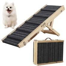 Foldable Wooden Dog Ramp For Cars – Lightweight, Non-Slip Pet Access Ladder For Small To Large Dogs | Easy Fold & Carry Design, Smooth Surface With Traction Texture, Compact Storage Friendly - Black - View 5