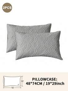 1/2/4pcs Waterproof Quilted Floral Embossed Pillowcase Protector, Soft Polyester Pillowcase With TPU Backing, Breathable Water-Repellent Pillowcase, Machine Washable Easy Care Bedroom Bedding, Standard/Queen/King Size - Grey - View 17