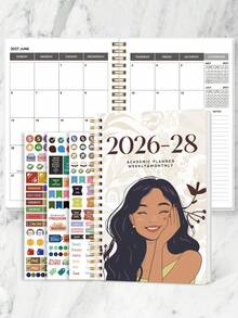 Trees 2026–2028 24 Monthly Planner, 1 Of 2 Year Weekly & Monthly Calendar Planner,Includes Monthly Overviews With Notes,Perfect Planner For Productivity, Appointments & Goal Setting, Back To School Supplies Office Desk Accessories - Apricot - View 12