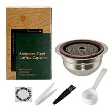 SENDERPICK Reusable Capsules Reusable Stainless Steel Coffee Capsules With Silicone Lids Refillable Coffee Capsules - View 2