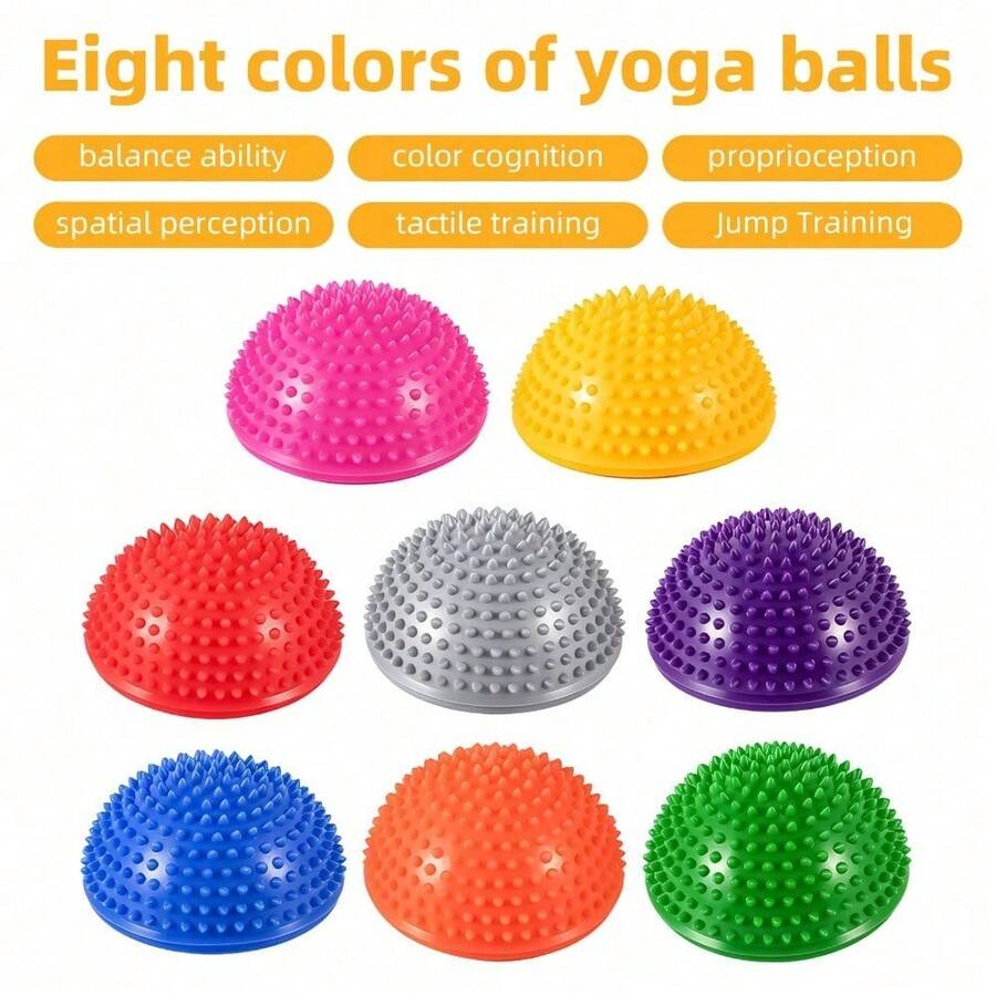 Durable PVC Half-Sphere Massage Set 8Pcs, Non-Slip Balance Trainer For Pilates & Physical Therapy - Mixed Colors - View 1