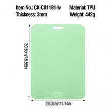 1pcFood-Grade TPU Cutting Board, Mildew-Proof Double-Sided Cutting Board With Hanging Holes, Separate Raw And Cooked Kitchen Preparation Board, Special For Cutting Fruits, Vegetables And Meat, Easy To Clean With One Flush, And Odor-Free Househol - 1pc Green - View 13
