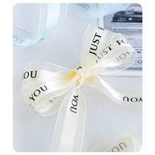 78.74 Inch Three-Color Soft-Touch Yarn Ribbon, Ins-Style Transparent Mesh Ribbon, Simple English Print Yarn Ribbon, Floral Cake Gift Box Wrapping Decorative Ribbon, DIY Bow-Making Material - Multicolor - View 9
