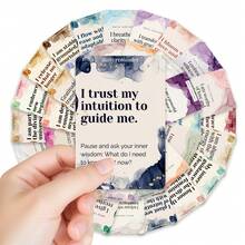 New 36pcs Inspirational Affirmation Cards, Minimalist Watercolor Style Text Cards, Single-Sided Printed Cards, Blank Back For Custom Writing, Holiday Gift Cards/Valentine's Day Gift Cards. - Multicolor - View 6