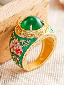 1pc Vintage Cubic Zirconia Ring For Women, Wedding Engagement Party Jewelry, Mother's Day Gift - 1# - View 3