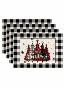1/2/4/5/6/8pcs Digital Printed Placemats, Christmas Series Pattern Printed Placemats Table Decor, Suitable For Daily, Holiday, Party, Birthday, Wedding, Dinner, Kitchen, Dining Room And Home Textile Decoration - Multicolor - View 8