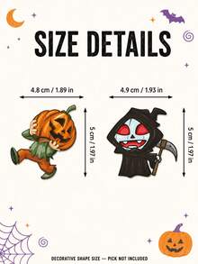32pcs Halloween Cake Toppers Cartoon Pumpkin Vampire Witch Mummy Zombie Skeleton Dessert Decorations For Costume Parties Birthdays Cupcakes And Baking Displays - View 2