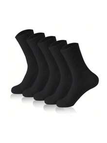 1/5/10 Pasang Kaos Kaki Panjang Unisex, Warna Polos, Desain Minimalis dan Nyaman, Kaos Kaki Hitam, Kaos Kaki Putih, Cocok untuk Semua Musim - MultiWarna - View 7