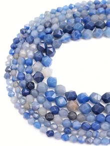 1 Strand Natural Faceted Blue Aventurine Beads 6/8/10mm Loose Stone Beads For DIY Jewelry Making Bracelet Necklace Accessories - Multicolor - View 2