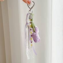 Elegant Tulip Lace Phone Charm, Korean Style Sweet Fresh Floral Keychain Bag Pendant Accessory - Multicolor - View 6