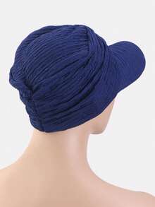 1pc Women's Pleated Brim Flat Top Sun Caps,Wide Brim Beach Hats For Women, Lightweight UV Protection Headscarf Hat, Fashion All-Match Headwear Summer - Multicolor - View 8