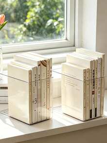 Vigour Summer Caixa de Armazenamento de Arquivos Transparente e Estante de Mesa Acrílica, Organizador de Mesa Doméstico para Arquivos e Livros, Caixa de Armazenamento Acrílica Transparente, Estante Vertical Doméstica, Usado para Organizar Livros e Suprimentos de Escritório na Mesa, Organizador de Revistas e Arquivos de Plástico, Adequado para Mesa, Estante, Casa ou Escritório - Armazenamento Elegante de Livros e Arquivos - Multicolorido - Visão 5
