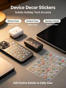 1 Set Aesthetic Stickers, Multi-Color Christmas Tree Pattern, Suitable For Laptop, Christmas Holiday Decoration Graphics, Camera, Instant Camera, Phone Case, Water Cup, Cosmetic Storage Box, Hair Dryer Shell, Metal Decor - K - View 6