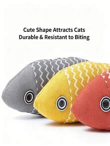 1PC Cat Toy - Cat Fish-Shaped Chew Toy, Suitable For Cat Entertainment And Interaction. The Toy Features A Soft Realistic Design, Mimicking Fish Shape, Effectively Training Kittens' Hunting Skills, Making It A Great Educational Play Companion For Cats. - Multicolor - View 4