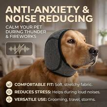 Noise-Canceling Ear Covers For Dogs, Anti-Shake Ear Muffs, Fireworks Thunder Vacuum Noise Protection, Comfortable Quiet Dog Calming Hoodie, Adjustable, Suitable For Grooming, Bathing And Swimming - Multicolor - View 7