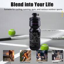 Bicycle Water Bottle Holder And Bottle Combo Set, Squeeze-Style Cycling Water Bottle Holder 720ml Leak-Proof Design Suitable For Mountain And Road Bike Cycling (Black) - Multicolor - View 9