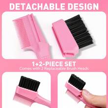 Goiple 80g Edge Control Wax, Strawberry Scent, Strong Hold Gel, Enriched With Moroccan Argan Oil And Olive Oil, Non-Greasy, No Flaking, No Residue, Long-Lasting Hold, Anti-Frizz, Professional Styling Gel, Suitable For Braiding, Set Includes Multi-Function Edge Control Brush With Replaceable Brush Head - Full Size - View 10