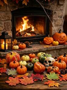 54pcs Pumpkin Decor Set - Halloween Thanksgiving Autumn Home Decor Artificial Pumpkins Suitable For Bedroom Decor, Home Decor, Wedding Decor, Room Decor, Tabletop Centerpiece, Harvest Party, Birthday Gift, Halloween Decor, Autumn Decor, Faux Plants - Multicolor - View 7