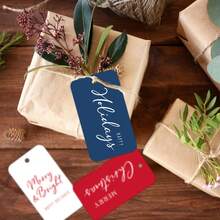 48pcs Festive Christmas Gift Tags With Hemp Rope - Happy Holidays Hanging Labels For Xmas Gift Wrapping, Party Favors & Crafts, Merry Christmas Paper Gift Tags, Christmas Gift Decorations - Multicolor - View 4