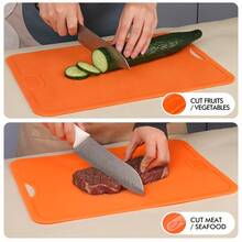 1pcFood-Grade TPU Cutting Board, Mildew-Proof Double-Sided Cutting Board With Hanging Holes, Separate Raw And Cooked Kitchen Preparation Board, Special For Cutting Fruits, Vegetables And Meat, Easy To Clean With One Flush, And Odor-Free Househol - 1pc Green - View 3