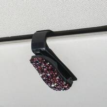Car Sun Visor Mount Fashion Glasses Clip Holder Rhinestone Bracket Portable Fashion Glasses Crystal Clip Decoration Accessories - A - View 13