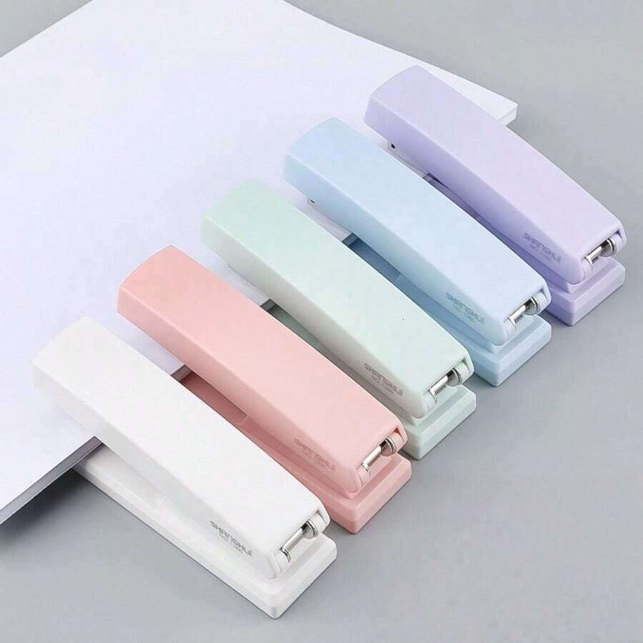 Stapler Morandi Handheld Stapler Student Mini Small Stapler Office Binding Machine Handheld, Suitable For Students, Essential For Office Workers, Auxiliary For Teachers' Teaching, Daily Home Document Binding, Study Room Organization, Office File Mana - Multiple Styles - View 1