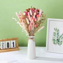 1 Bunch DIY Artificial Flower Set, Large Quantity Bohemian Style Long Stem Flowers For Home Decor, Floral Arrangement, Wedding Bouquet - Pink - View 4