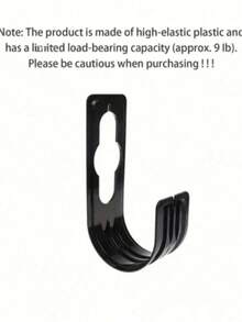 1pc Black Garden Hose Hook, Wall-Mounted Hose Storage Rack, Suitable For Backyard Lawn Hose Storage (Plastic) (Color And Style Randomly Selected) - Multiple Styles - View 3