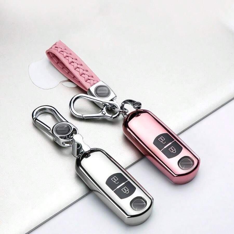 1pc Car Key Shell Keychain Protective Cover Compatible With CX-3 CX-5 CX-7 CX-9 Speed Miata MX5 2-Button Remote Key Accessory
